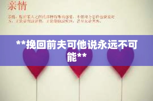 **挽回前夫可他说永远不可能**