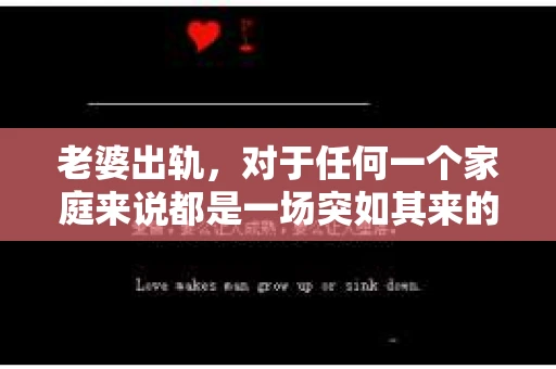 老婆出轨，对于任何一个家庭来说都是一场突如其来的风暴。面对这样的困境，如何挽回婚姻，重拾家庭的和谐，成为了许多人迫切想要了解的问题。今天，我们就来聊聊这个敏感而现实的话题——老婆出轨最好的挽回办法。