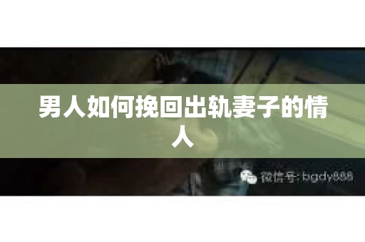 男人如何挽回出轨妻子的情人