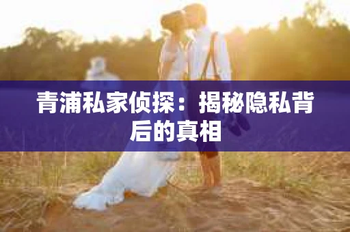 青浦私家侦探：揭秘隐私背后的真相