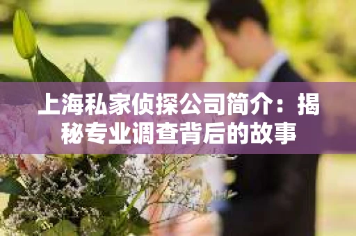 上海私家侦探公司简介：揭秘专业调查背后的故事