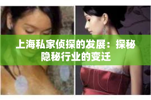上海私家侦探的发展：探秘隐秘行业的变迁