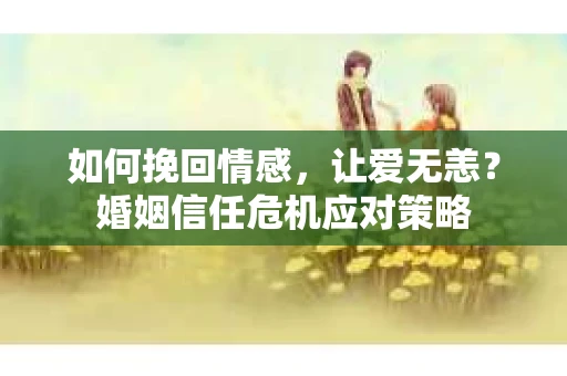 如何挽回情感，让爱无恙？婚姻信任危机应对策略