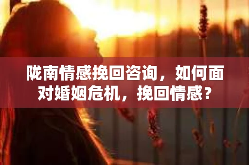 陇南情感挽回咨询，如何面对婚姻危机，挽回情感？